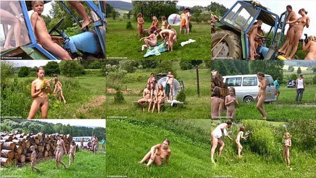 Naturism family naked rest outdoor video